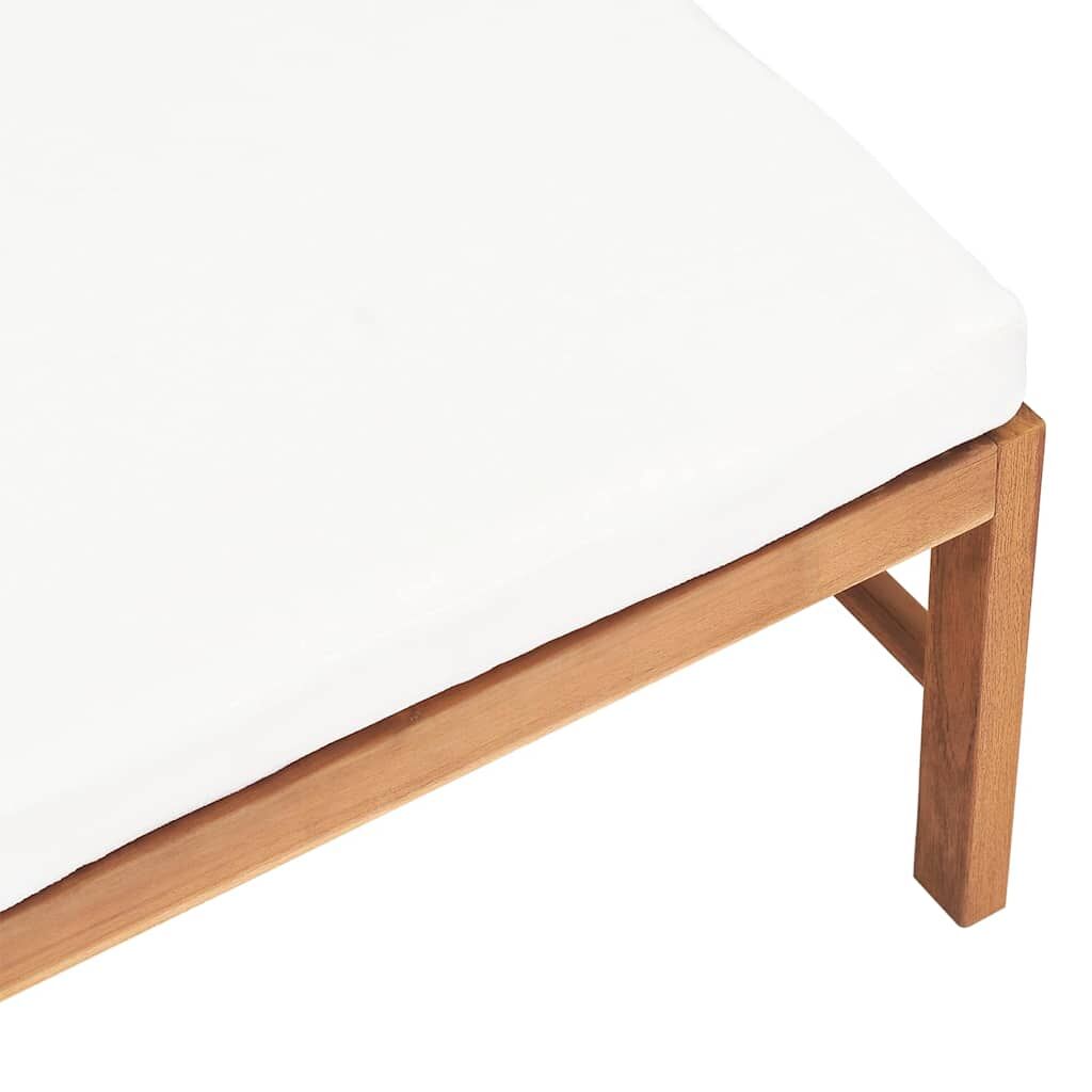Vidaxl Reposapiés Con Cojín Crema Madera Maciza De Teca_3