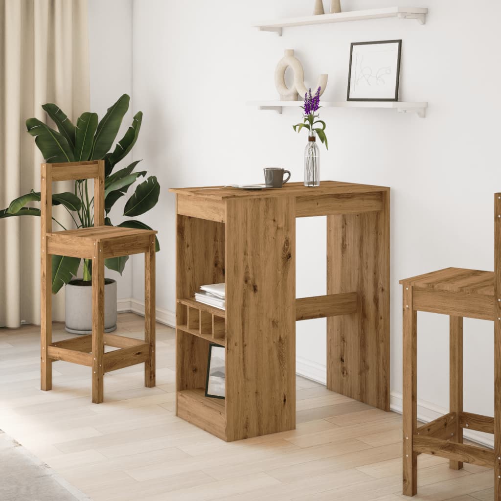 Mesa Alta Con Estantes Madera Roble Artisian 90x47,5x103,5 Cm_1
