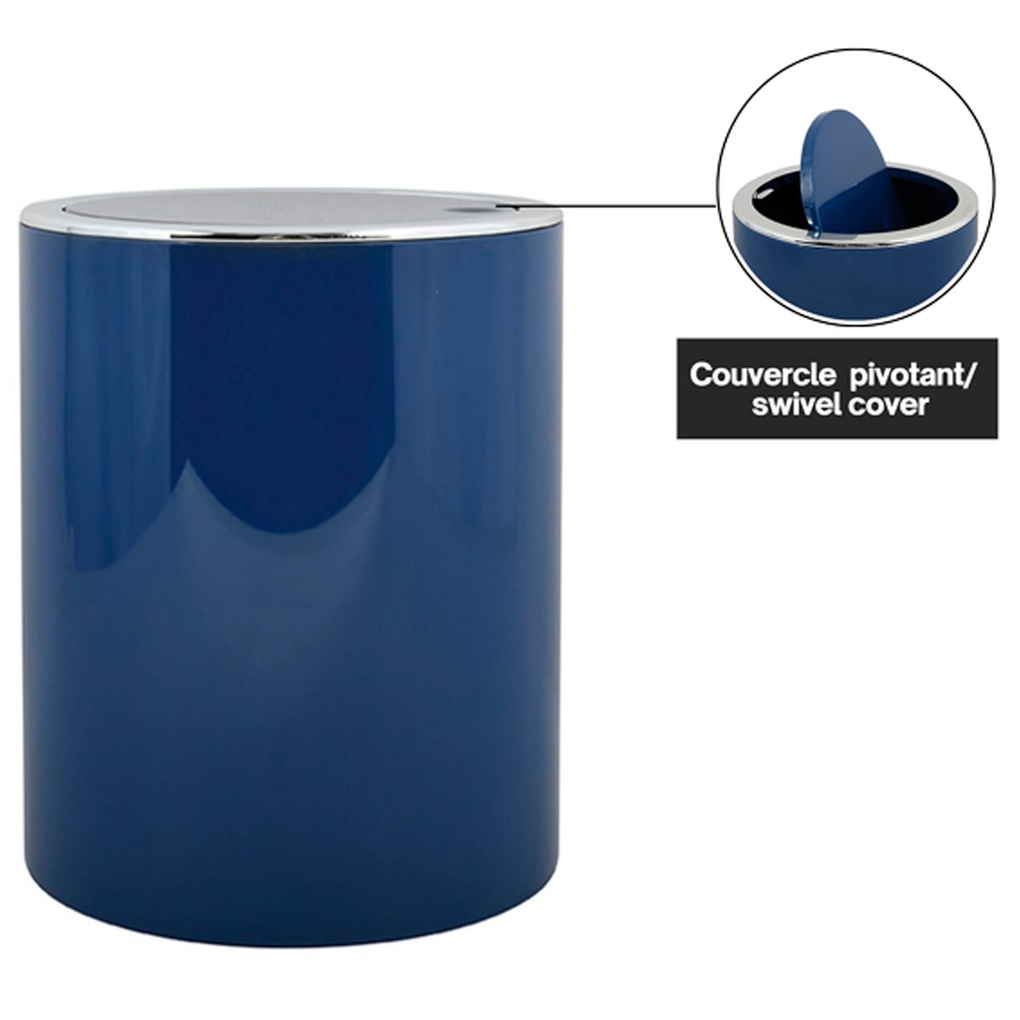 Cubo De Basura Msv as Kamaka 6 Litros De Plastico En Color Azul Electrico Ø18,5 X 26 Cm_1