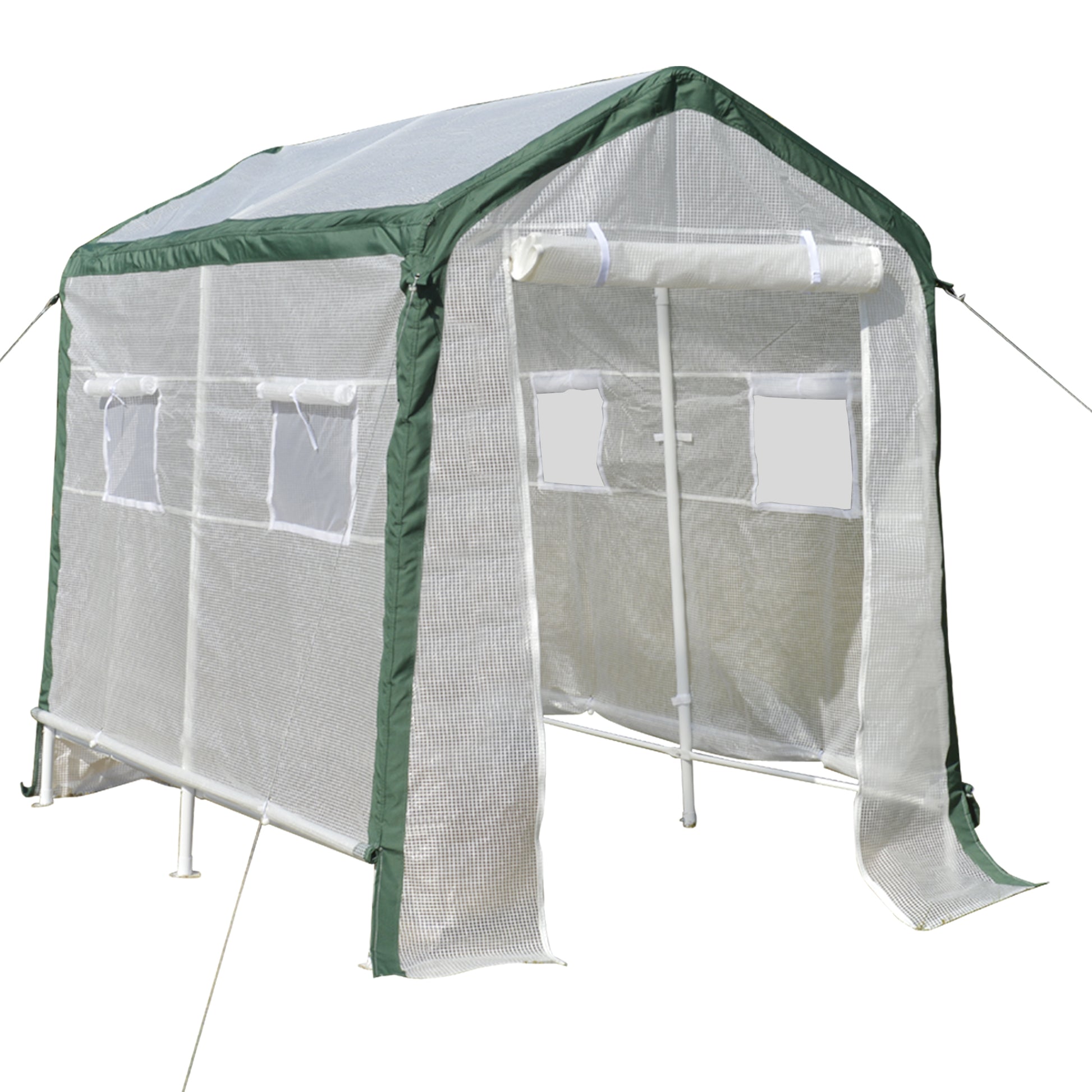 Outsunny Invernadero De Jardín 240x180x200cm 4 Ventanas Y Puerta Para Cultivo De_0