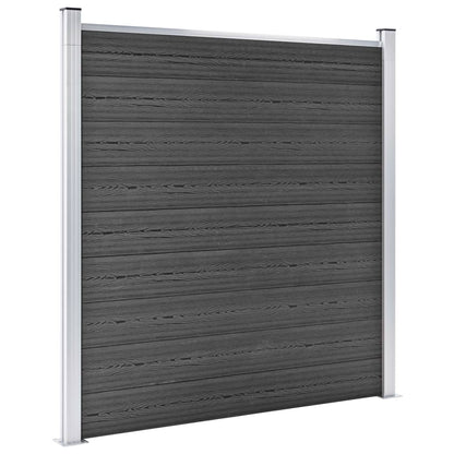 Juego De Paneles De Valla Wpc Negro 872x186 Cm / Vetonek_4