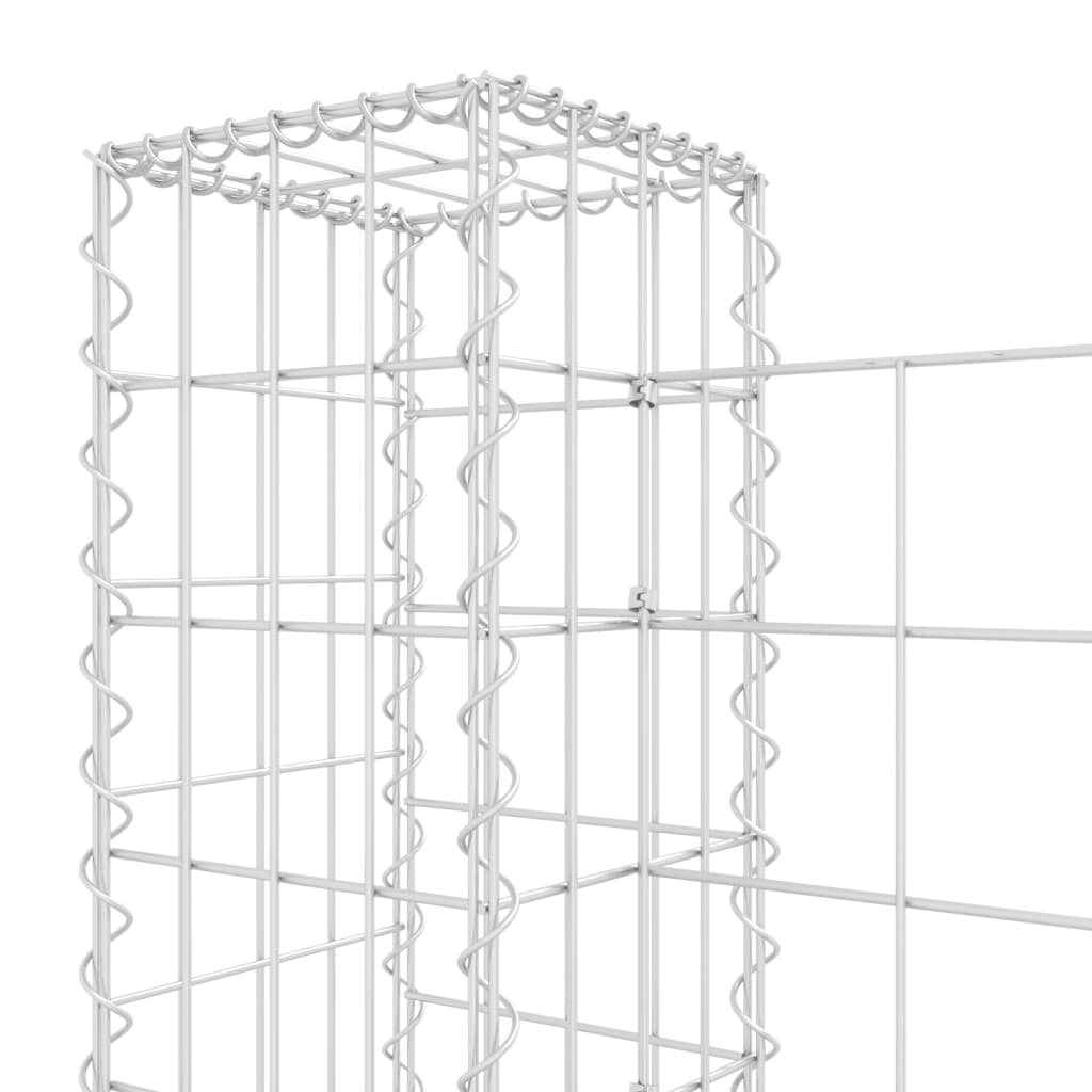 Cesta De Gaviones Forma De U 3 Postes De Hierro 260x20x100 Cm / Vetonek_3