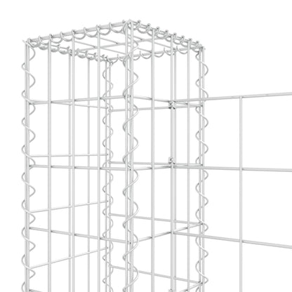 Cesta De Gaviones Forma De U 3 Postes De Hierro 260x20x100 Cm / Vetonek_3