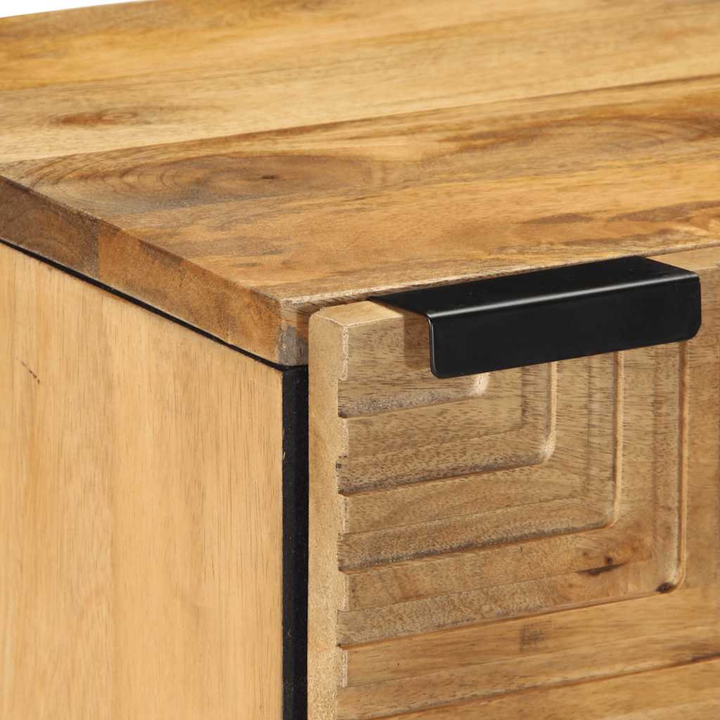 Mesilla De Noche Marrón 40x33x46 Cm Madera Maciza Mango_4