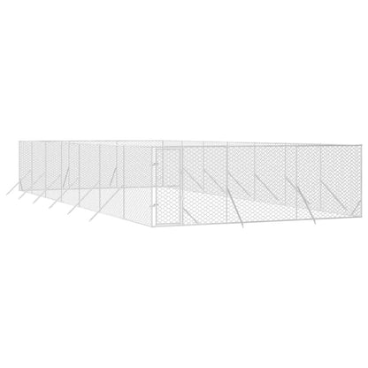 Vidaxl Perrera De Exterior Acero Galvanizado Plateado 6x14x2 M_0