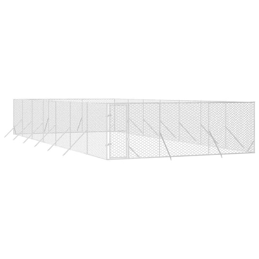 Vidaxl Perrera De Exterior Acero Galvanizado Plateado 6x14x2 M_0