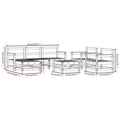 Vidaxl Juego De Muebles De Jardín 7 Pzas Madera Maciza Abeto Douglas_2