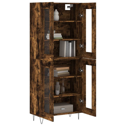 Aparador Alto Madera Contrachapada Roble Ahumado 69,5x34x180 Cm_2