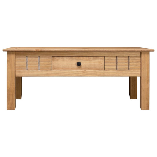 Mesa De Centro Madera Maciza De Pino Estilo Panamá 100x60x45 Cm_0