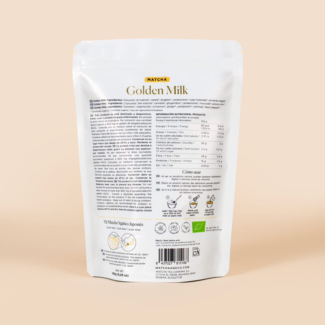 Etiquetado Matcha Golden Milk Matcha & CO 80 g