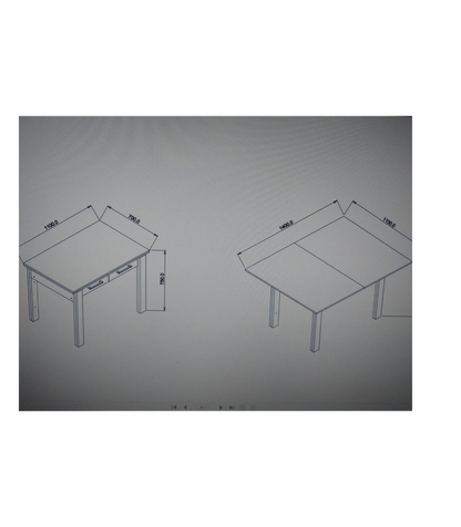 Mesa Para Cocina, Comedor Abatible 2 Cajones Md-bety Acabado Cristal Blanco, 110cm(ancho)_4