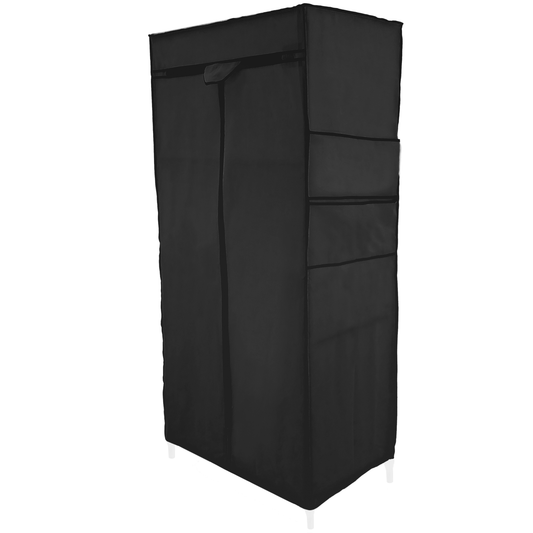 Armario Ropero Guardarropa De Tela Desmontable 70 X 45 X 155 Cm Negro_0