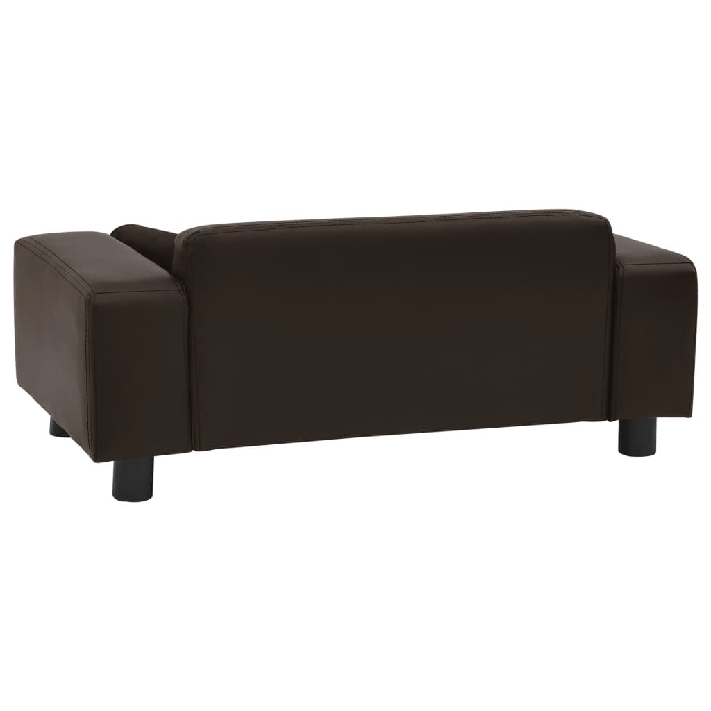 Vidaxl Sofá Para Perros Felpa Y Cuero Sintético Marrón 81x43x31 Cm_3