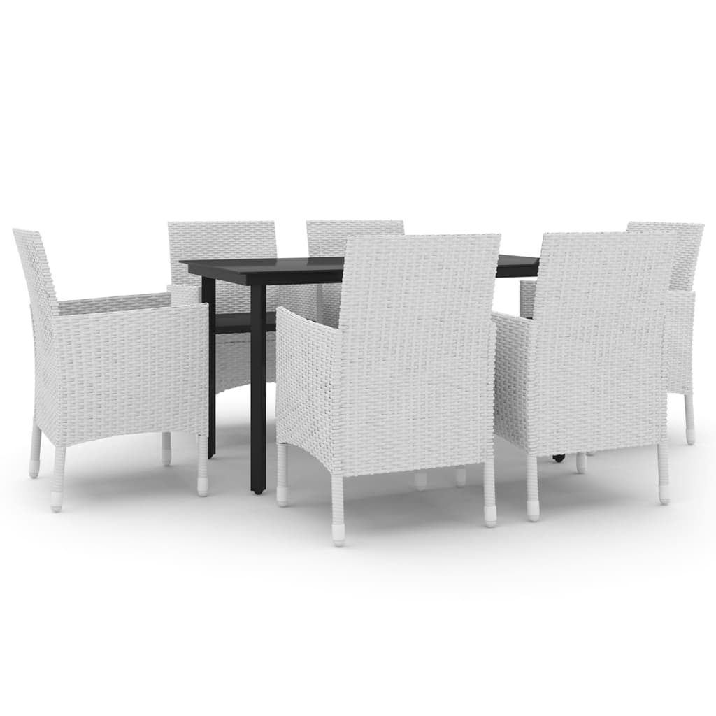 Vidaxl Set Comedor De Jardín 7 Pzas Y Cojines Ratán Sintético Y Vidrio_0