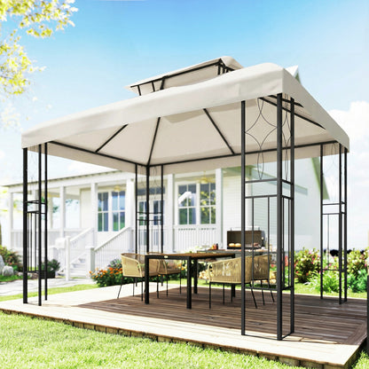 Outsunny Techo De Repuesto Para Cenador 4x3 M Con Techo Doble Anti-uv Crema_3