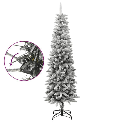 Vidaxl Árbol De Navidad Artificial Estrecho Con Nieve Pvc Y Pe 180 Cm_1