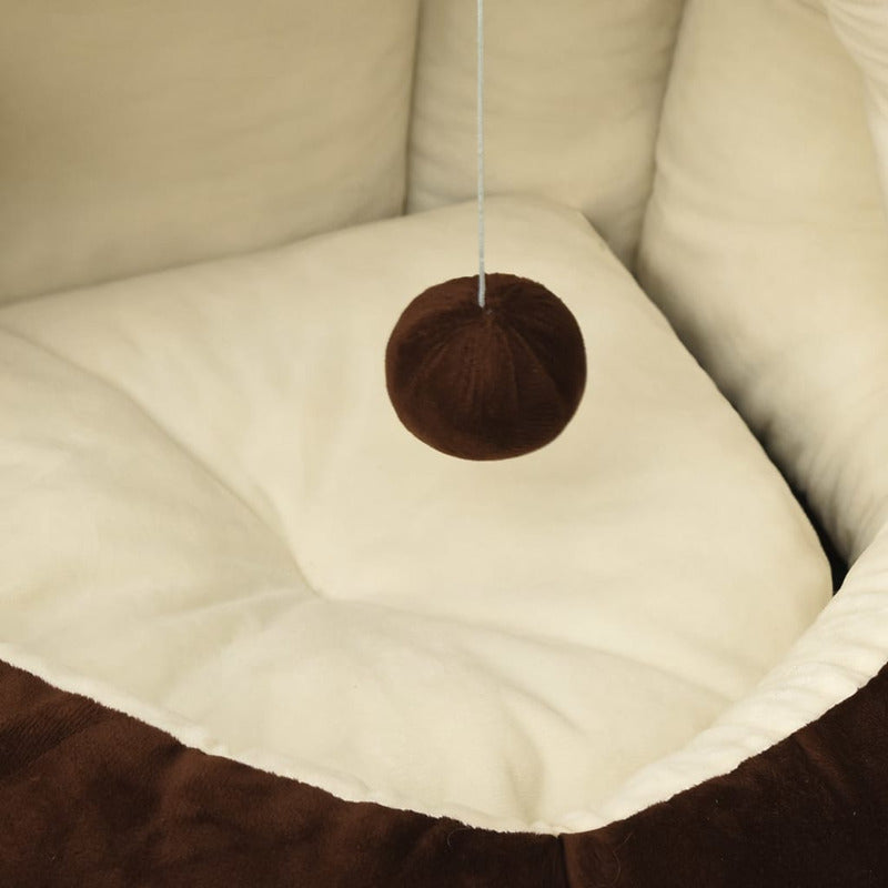 Vidaxl Cama Para Gatos Color Marrón Y Crema 50x50x45 Cm_5