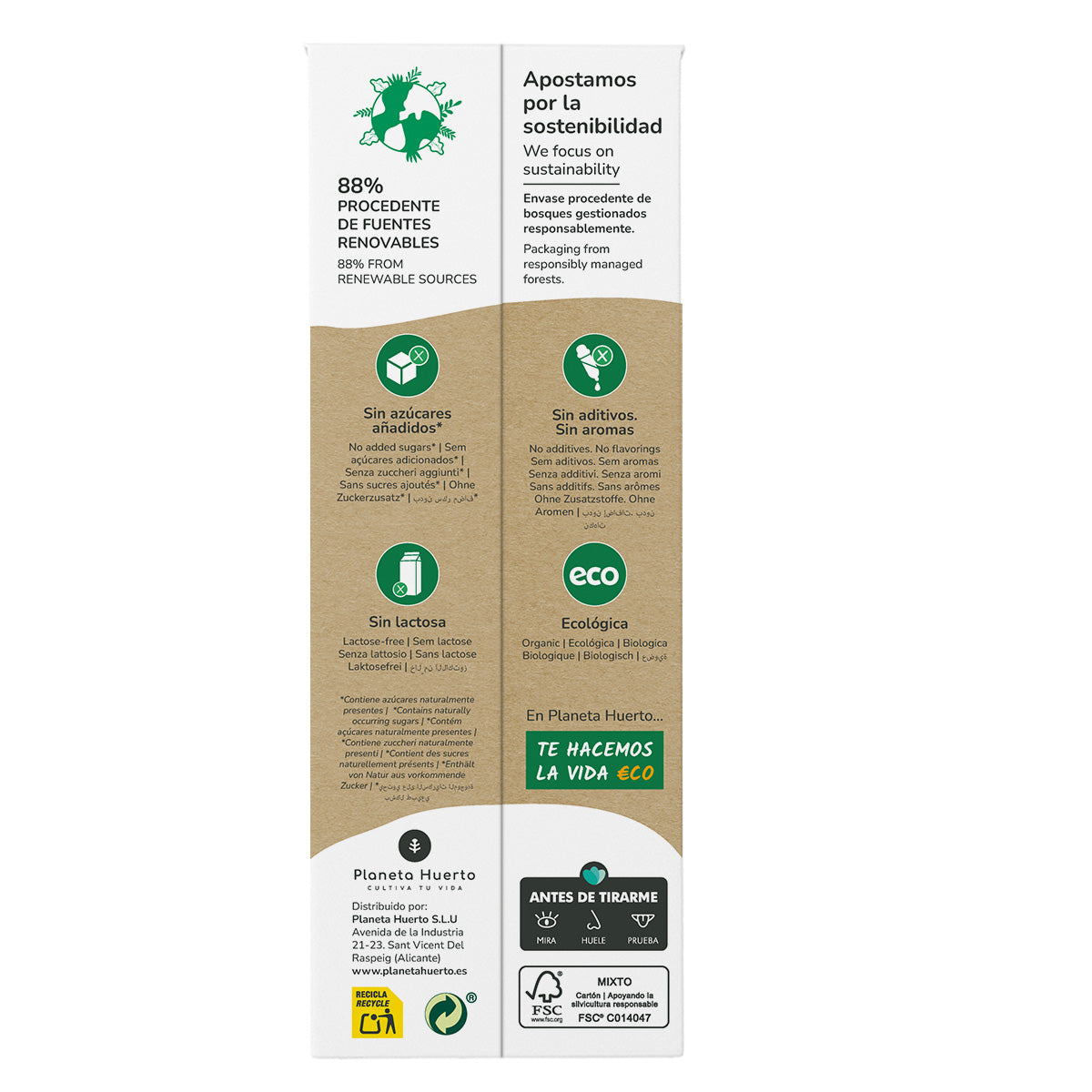 Pack 12 x bebida de avena ECO Planeta Huerto 1L