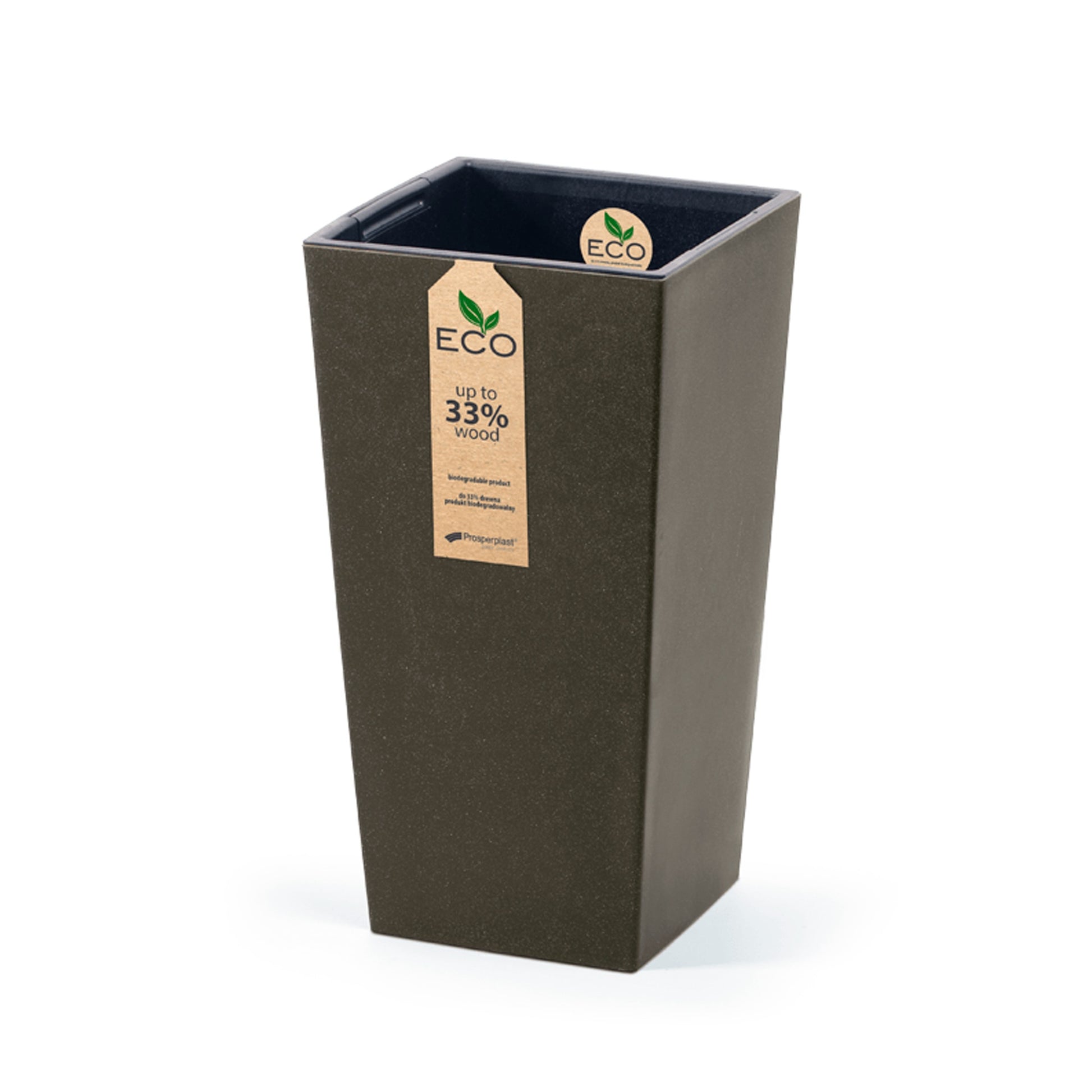 Macetero Cuadrado,con Depósito , De 19,5x19,5x37,5cm, Capacidad De 5 L.