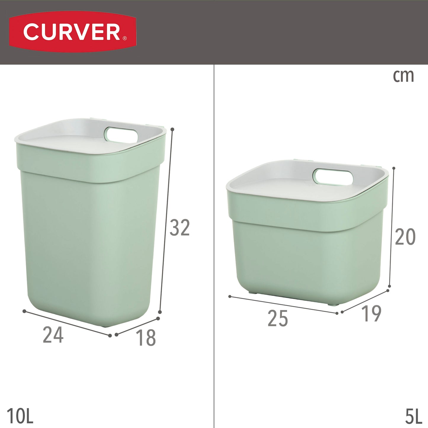 Curver Pack 4 Cubos De Reciclaje Ready To Collect (30l + 20l + 10l + 5l) Verde_4