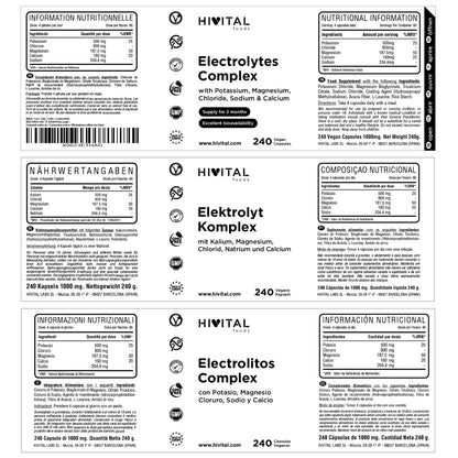 Electrolitos Complex Hivital 240 cápsulas veganas