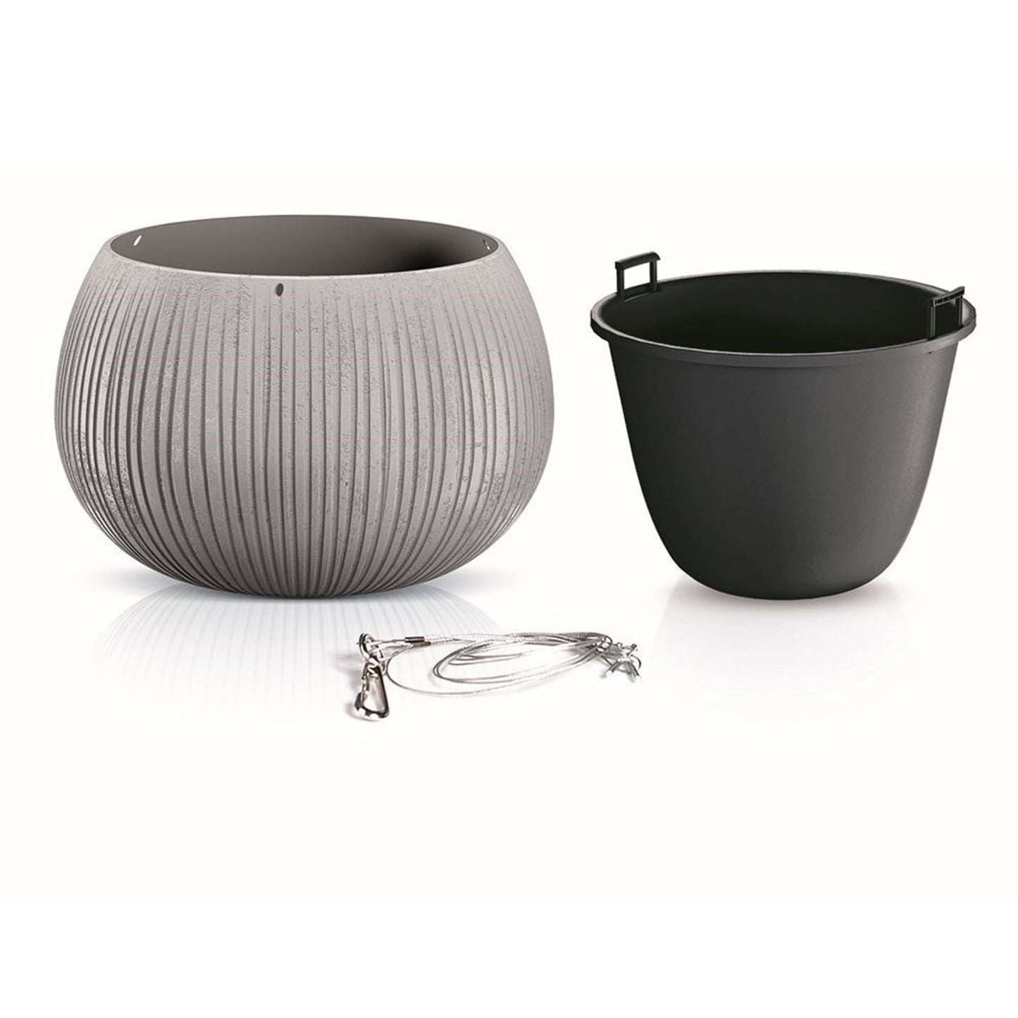 Prosperplast Beton Bowl Ws De Plástico Con Depósito En Color Cemento, 19,5 (alto) X 29 (ancho) X 29 (profundo) Cms_2