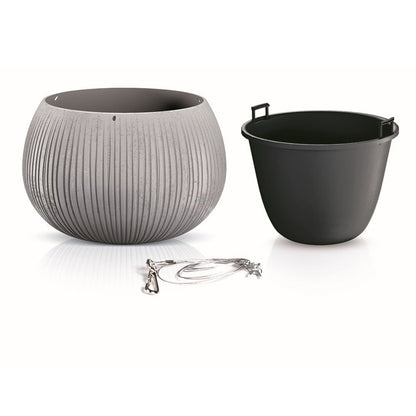 Prosperplast Beton Bowl Ws De Plástico Con Depósito En Color Cemento, 16,1 (alto) X 23,8 (ancho) X 23,8 (profundo) Cms_2