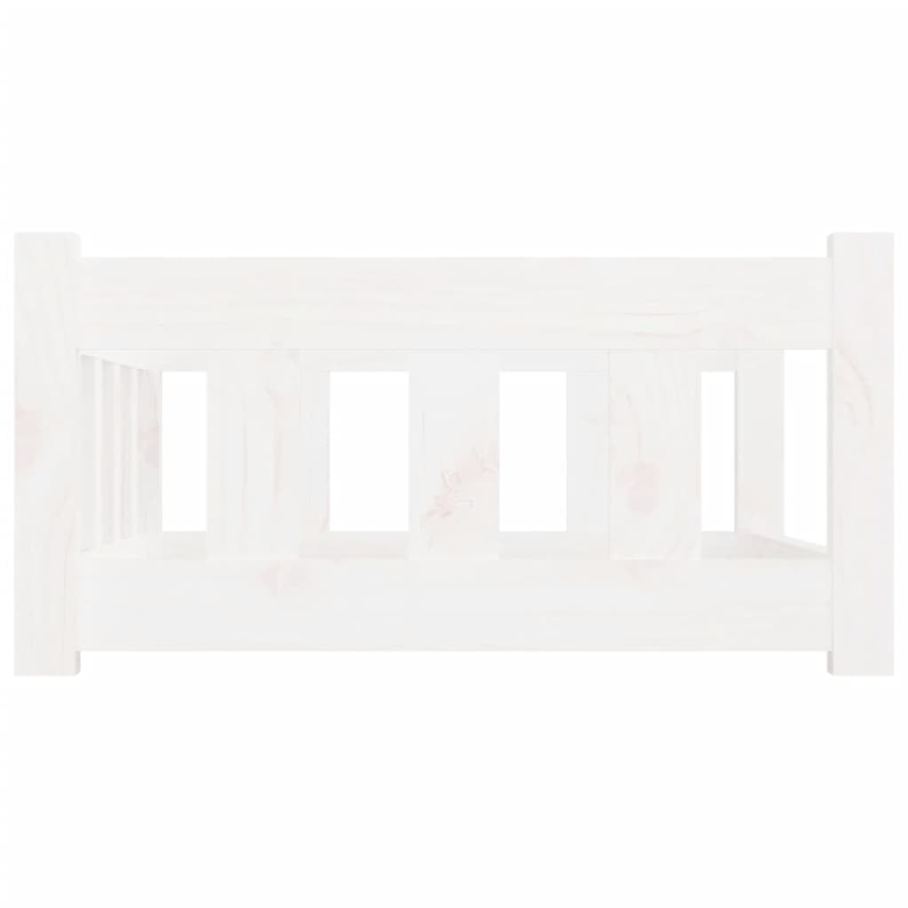 Vidaxl Cama Para Perros Madera Maciza De Pino Blanca 75,5x55,5x28 Cm_4