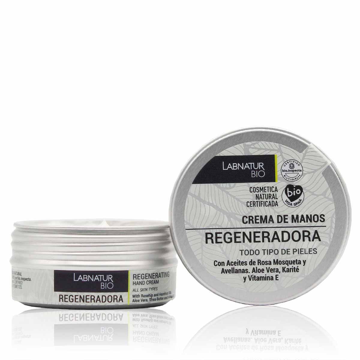 Crema de Manos Regeneradora Labnatur Bio 50 ml | Aloe Vera, Rosa Mosqueta y Karité | Repara y Nutre | Vegano_0