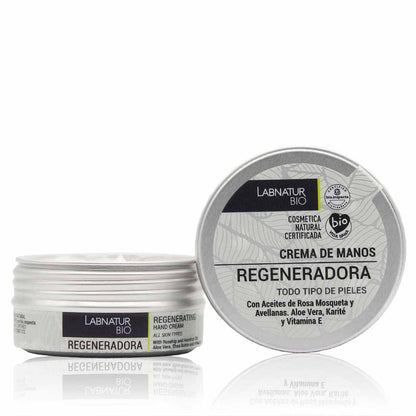 Crema de Manos Regeneradora Labnatur Bio 50 ml | Aloe Vera, Rosa Mosqueta y Karité | Repara y Nutre | Vegano_0