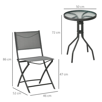 Outsunny Conjunto De Muebles De Jardín 3 Piezas Incluye Mesa 2 Sillones Plegable_2