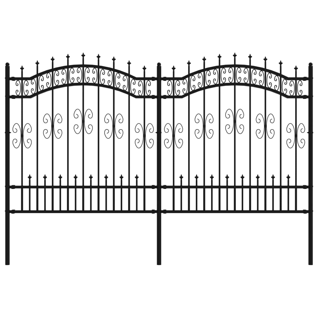 Valla De Jardín Con Punta De Lanza Acero Recubierto Negro 165cm / Vetonek_2
