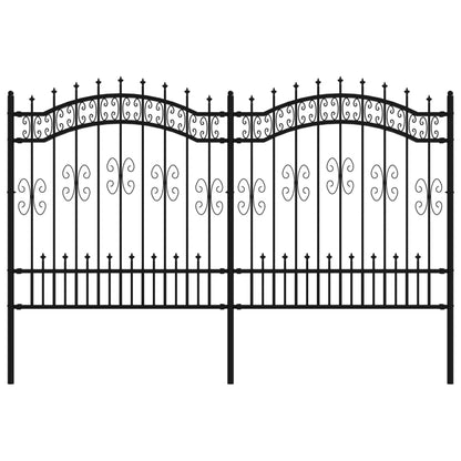 Valla De Jardín Con Punta De Lanza Acero Recubierto Negro 165cm / Vetonek_2