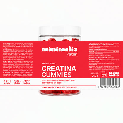 Gominolas De Creatina Sabor Fresa 60 Unidades 3g Por Dosis_1