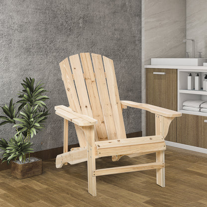 Outsunny Silla Adirondack De Madera Carga 150 Kg 78x89x88 Cm Natural_4