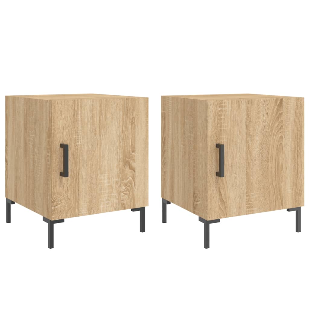 Mesitas Noche 2 Uds Madera Ingeniería Roble Sonoma 40x40x50 Cm_0