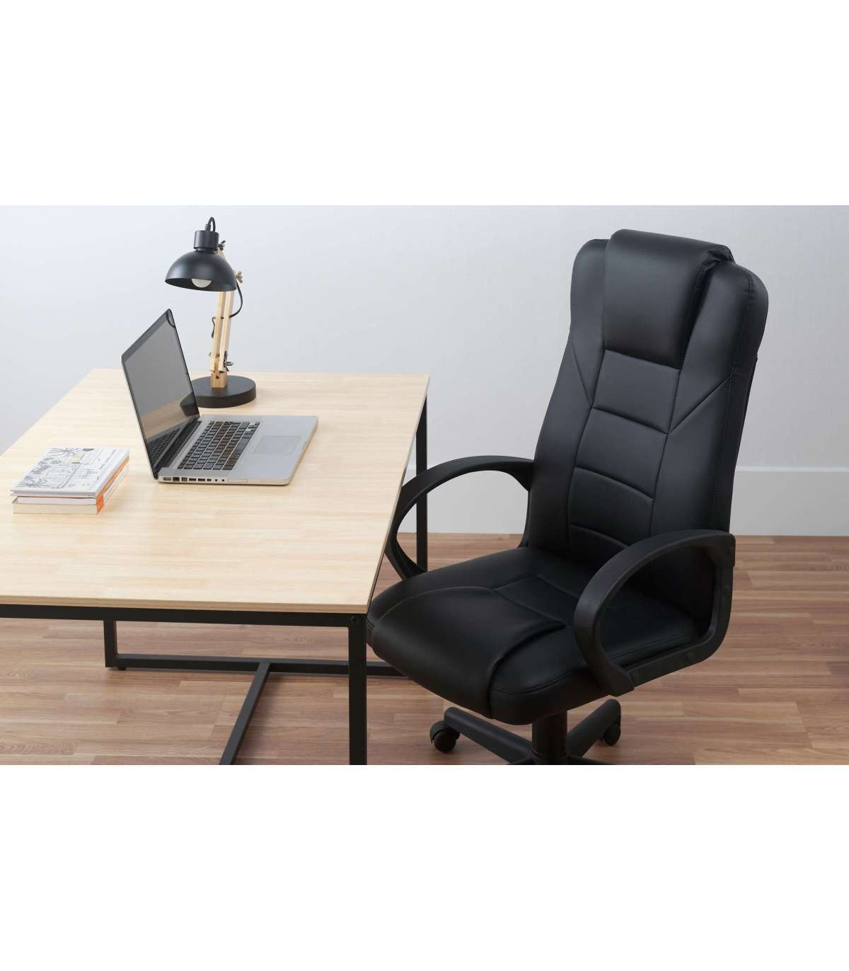 Sillón Despacho Negro Giratorio Lawyer 64cm(ancho) 118/126cm(altura) 64cm(fondo)._2
