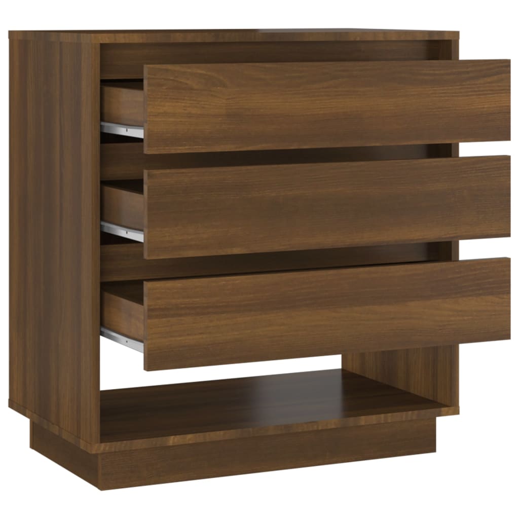 Aparador De Madera Contrachapada Marrón Roble 70x41x75 Cm / Vetonek_4