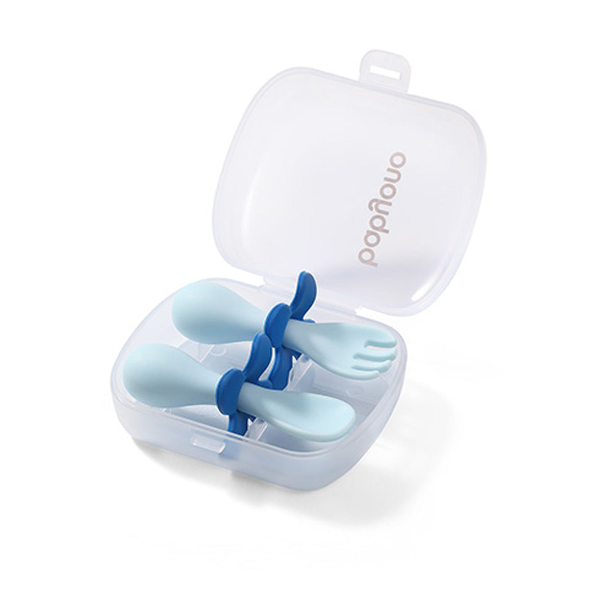 Set De Cubiertos Ergonomicos Para Bebé Con Estuche Navy_2