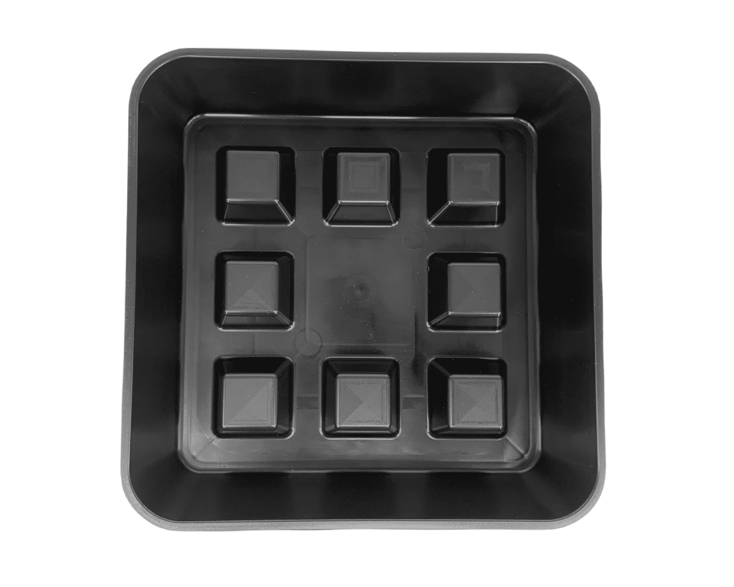 Plato Cuadrado De Plástico Resistente 19,7 X 19,7 X 4 Cm – Negro