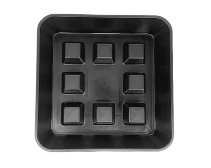 Plato Cuadrado De Plástico Resistente 19,7 X 19,7 X 4 Cm – Negro