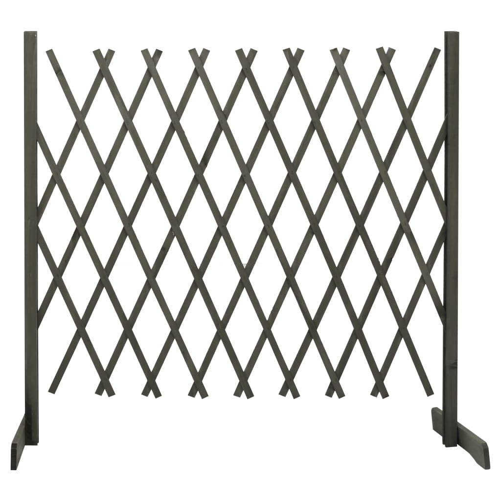 Valla De Jardín Enrejada Madera Maciza De Abeto Gris 180x100 Cm / Vetonek_4