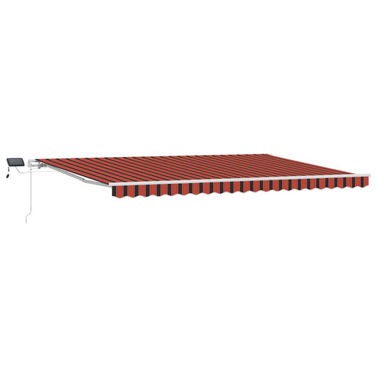 Toldo Retráctil Naranja Y Marrón 500 X 300 Cm Tela Y Aluminio_0