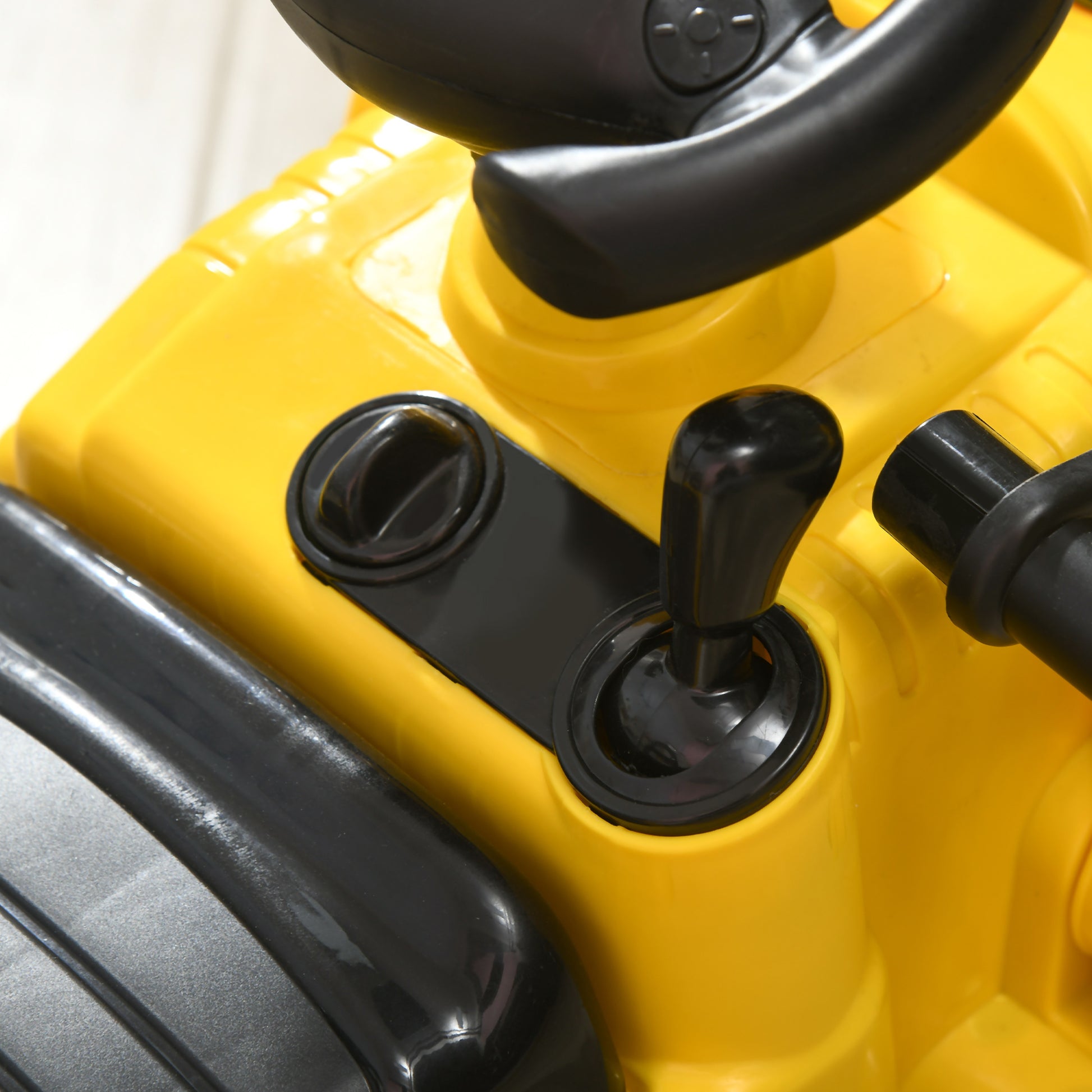 Homcom Tractor Sin Pedales Para Niños De 18 A 48 Meses Con Pala Bocina Amarillo_4