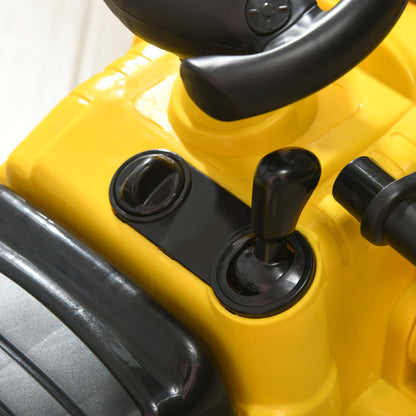 Homcom Tractor Sin Pedales Para Niños De 18 A 48 Meses Con Pala Bocina Amarillo_4