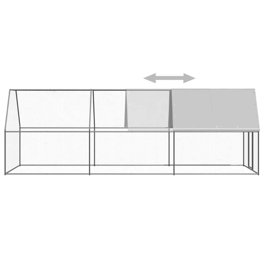Vidaxl Jaula Gallinero De Exterior De Acero Galvanizado 2x6x2 M_3