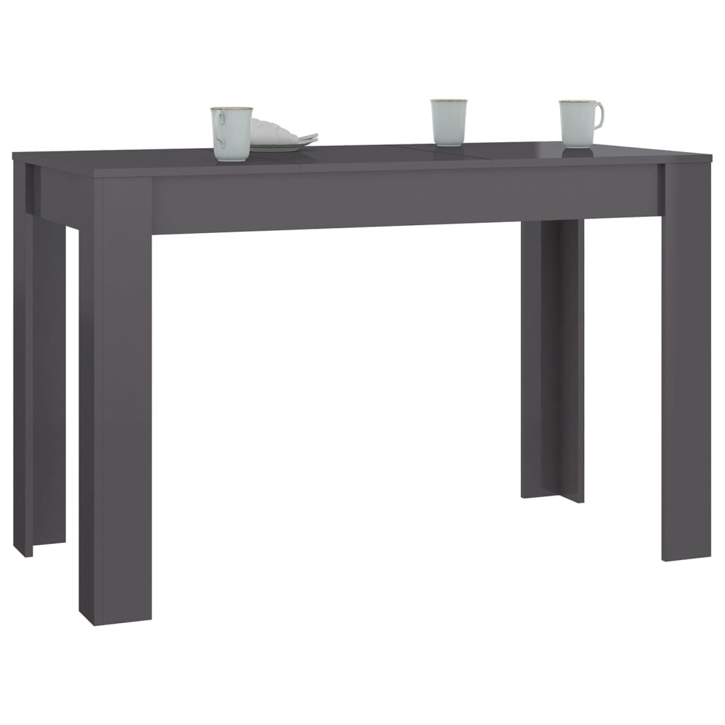 Mesa De Comedor Madera De Ingeniería Gris Brillo 120x60x76 Cm_1