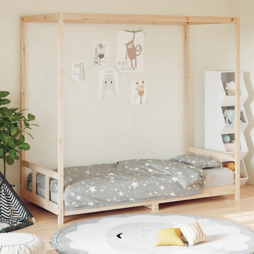 Vidaxl Estructura De Cama Infantil Madera Maciza De Pino 90x190 Cm_1