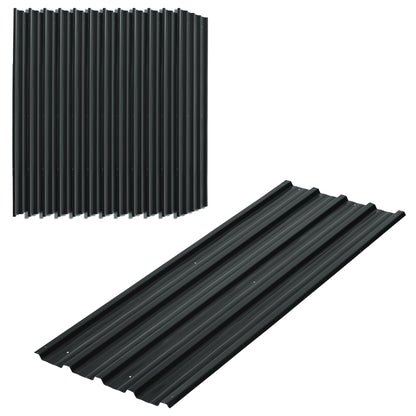 Outsunny Juego De 12 Paneles Para Tejado De Acero Galvanizado 129x45cm Gris_0
