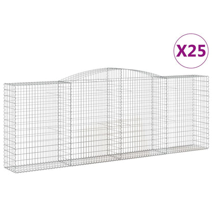 Cestas De Gaviones 25 Uds Forma De Arco Hierro 400x50x140/160cm_0